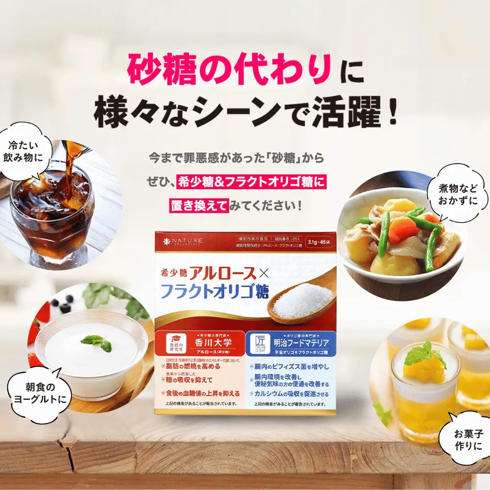 香川大学研究素材使用 アルロース(希少糖)&フラクトオリゴ糖 | 脂肪 香川大学研究素材使用 アルロース(希少糖)&フラクトオリゴ糖 | 脂肪