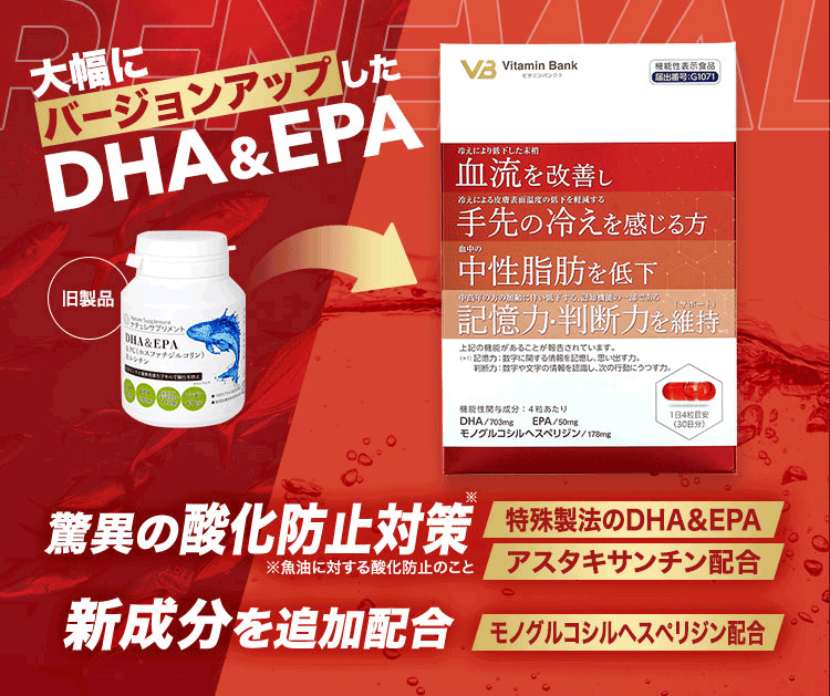 最高の状態のDHAとEPAを摂取できるサプリメント